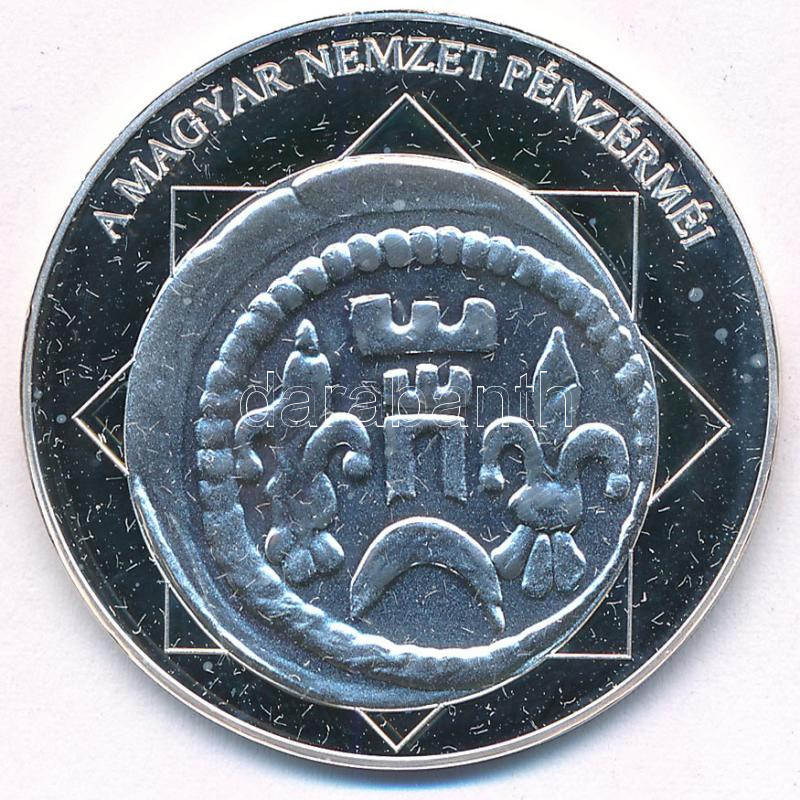 DN 'A magyar nemzet pénzérméi - Az első liliom ábrázolás dénáron 1235-1270' Ag emlékérem tanúsítvánnyal, kapszulában (10,37g/0.999/35mm) T:PP - Image 2