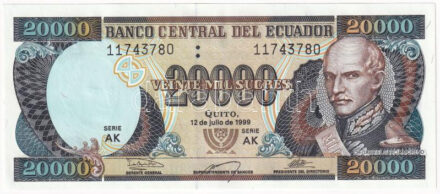 Ecuador 1999. 20.000S T:I Ecuador 1999. 20.000 Sucres C:UNC Krause 129.