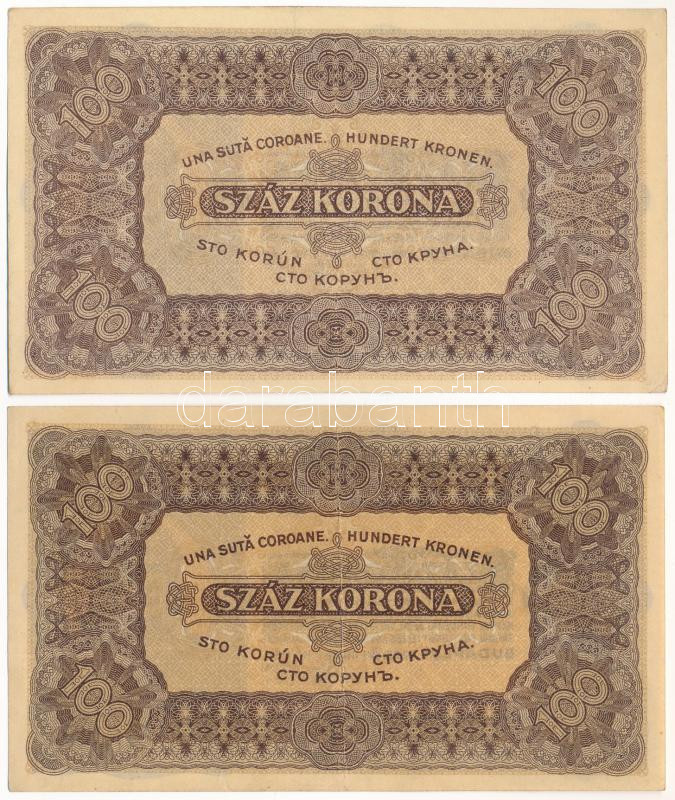 1923. 100K nyomdahely-megjelölés nélkül T:II-,III szép papír Adamo K30 - Image 2