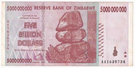 Zimbabwe 2008. 5.000.000.000D T:III Zimbabwe 2008. 5.000.000.000 Dollars C:F Krause 84.