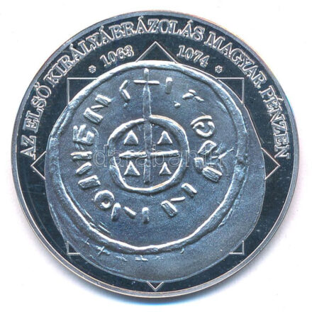 DN 'A magyar nemzet pénzérméi - Az első királyábrázolás magyar pénzen 1063-1074' Ag emlékérem, tanúsítvánnyal (10,37g/0.999/35mm) T:PP