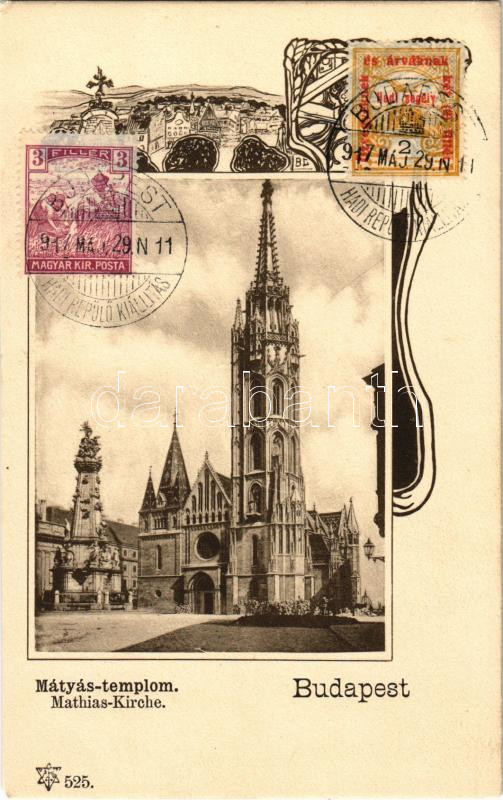 1917 Budapest I. Mátyás templom. Art Nouveau