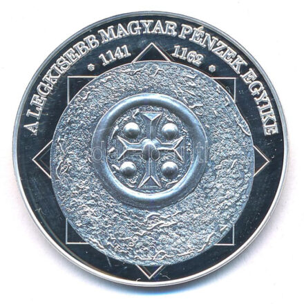 DN 'A magyar nemzet pénzérméi - A legkisebb magyar pénzek egyike 1141-1162' Ag emlékérem tanúsítvánnyal (10,37g/0.999/35mm) T:PP