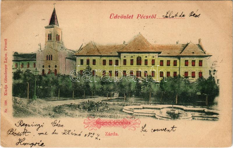 1899 (Vorläufer) Pécs, zárda. Günsberge Lajos kiadása (EB)