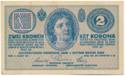 1914. 2K 'C 1435 675691' sorszámmal T:II hajtatlan, kisebb hajlásokkal, folt Adamo K5/2