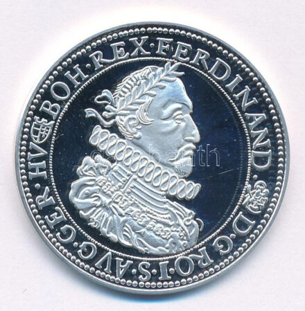 DN 'Magyar tallérok utánveretben - II. Ferdinánd tallérja - 1632' Ag emlékérem tanúsítvánnyal (20g/0.999/38,6mm) T:PP