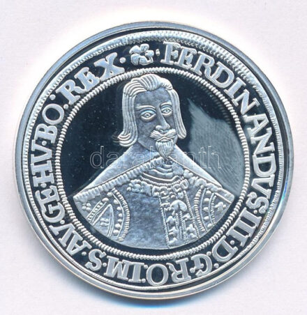 DN 'Magyar tallérok utánveretben - III. Ferdinánd tallérja - 1637' Ag emlékérem tanúsítvánnyal (20g/0.999/38,6mm) T:PP