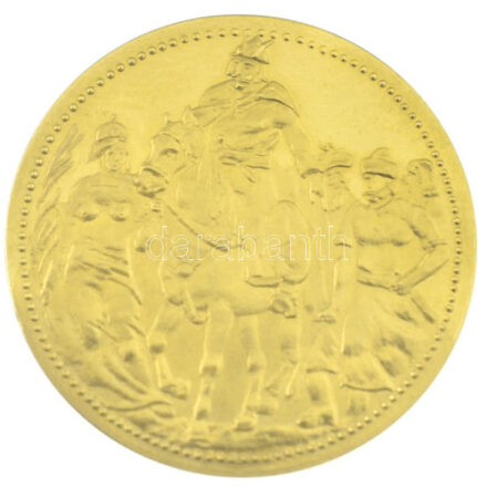 1896KB 1K Ag 'Millenium' kétoldalas aranyozott fém utánverete kapszulában (23mm) T:PP