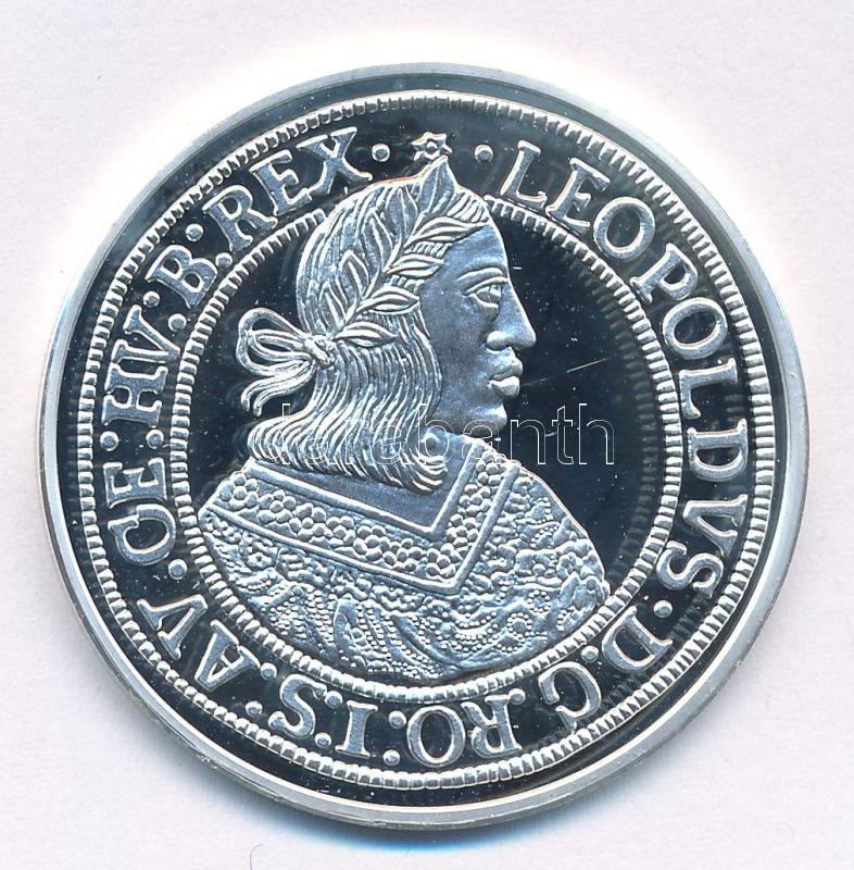 DN 'Magyar tallérok utánveretben - I. Lipót tallérja' Ag emlékérem tanúsítvánnyal (20g/0.999/38,6mm) T:PP