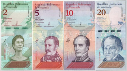 Venezuela 2018. 2B + 5B + 10B + 20B + 50B + 100B + 200B + 500B T:I Venezuela 2018. 2 Bolivares + 5 Bolivares + 10 Bolivares + 20 Bolivares + 50 Bolivares + 100 Bolivares + 200 Bolivares + 500 Bolivares C:UNC
