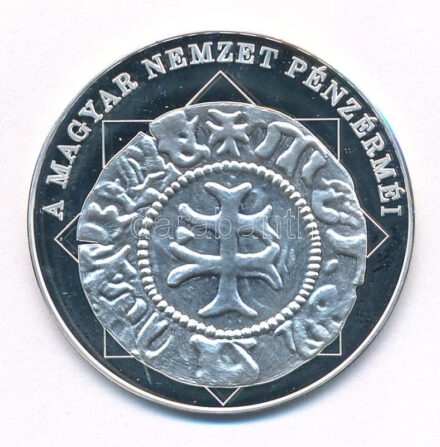 DN 'A magyar nemzet pénzérméi - Mária az első magyar királynő 1382-1387' Ag emlékérem, tanúsítvánnyal (10,37g/0.999/35mm) T:PP kis patina