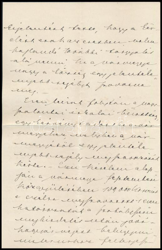 1905 Besenyői és örvendi Beöthy László (1860-1943) Bihar vármegyei és nagyváradi főispán, miniszter, földbirtokos autográf levele melyben a nagyszalontai gimnázium segélyezése tárgyában tett erőfeszítésekről ír három és - Image 2