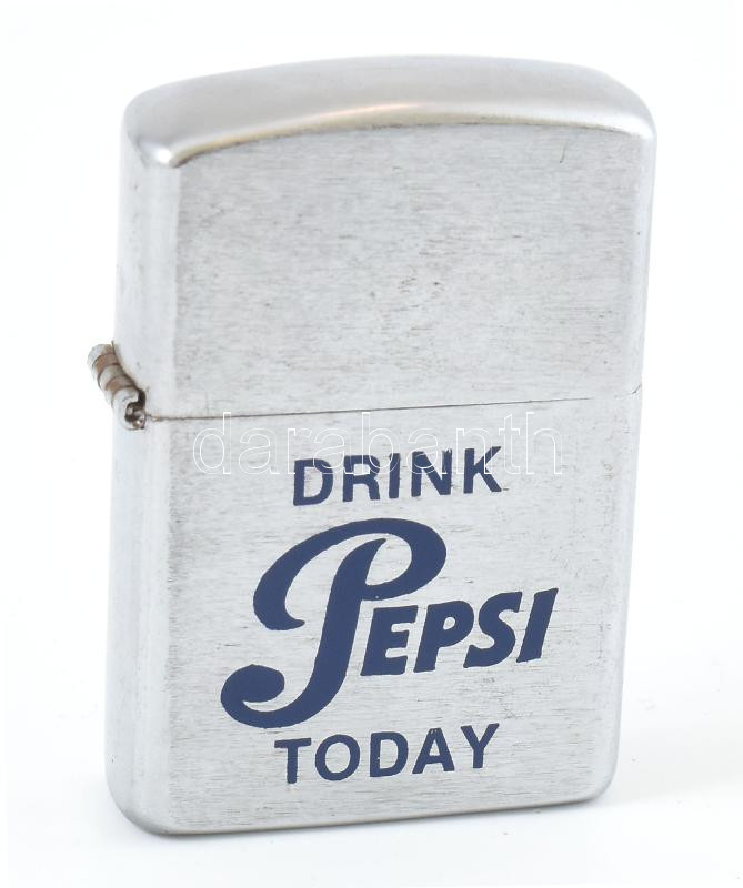 'Drink Pepsi today' feliratos fém öngyújtó, töltésre szorul