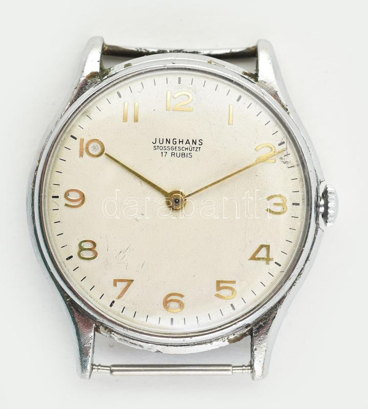 Junghans kézi felhúzós karóra, hibátlan számlappal, működő, jó állapotban d: 35 mm