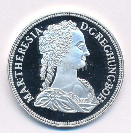 DN 'Magyar tallérok utánveretben - Mária Terézia tallérja 1780' Ag emlékérem tanúsítvánnyal, kapszulában (20g/0.999/38,6mm) T:PP