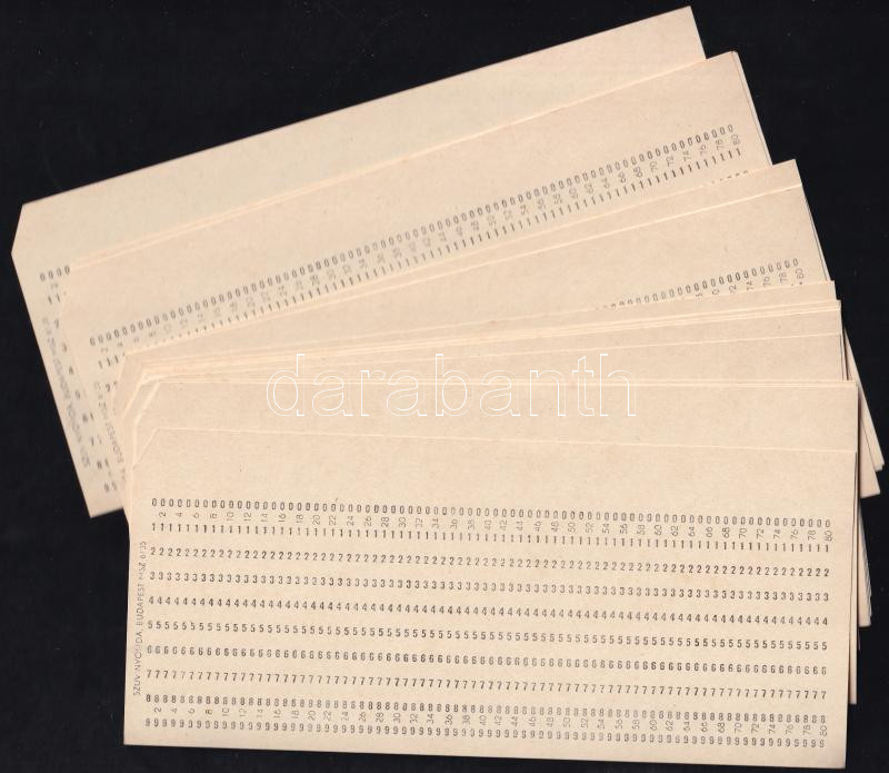 cca 1970-80 20 db IMB Hollerith-kártya, SZÜV Nyomda, Bp.,