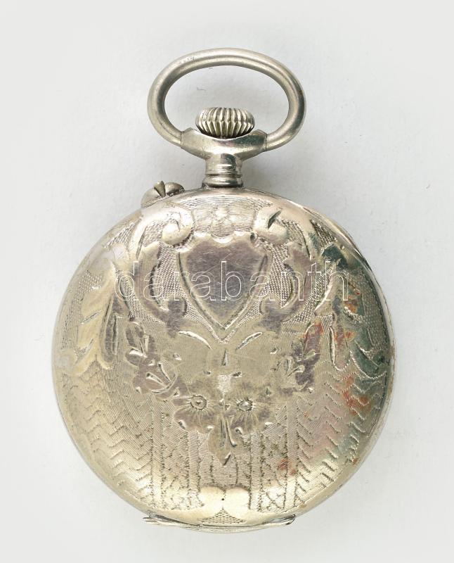 Fém tokos kézi felhúzós zsebóra hibátlan számlappal, d: 44 mm - Image 2