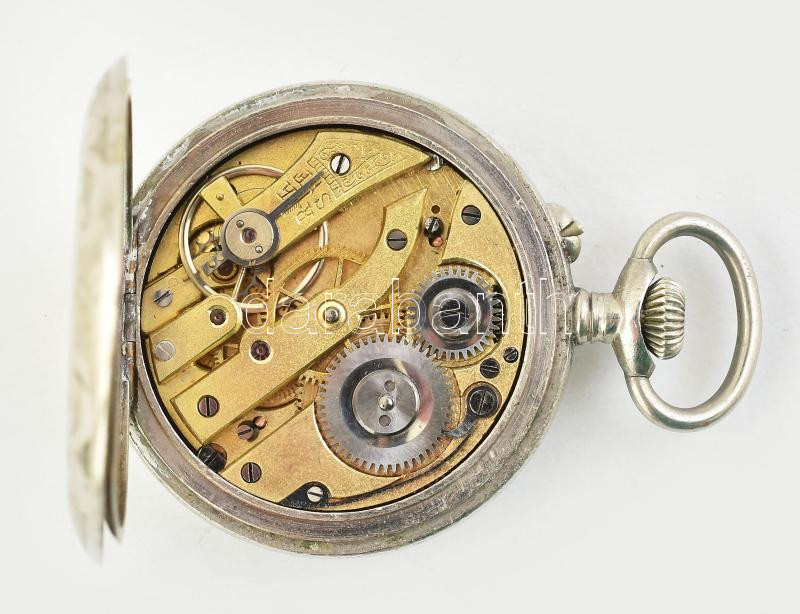 Fém tokos kézi felhúzós zsebóra hibátlan számlappal, d: 44 mm - Image 4