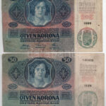 1912. 100K (3x), közte román felülbélyegzéssel + 1914. 50K II. kiadás (2x) T:III,III- - Image 3