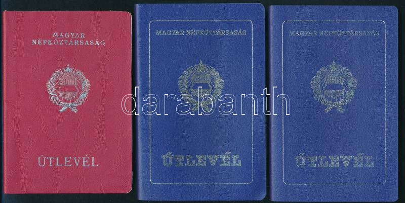 cca 1975-1990 3 db Magyar Népköztársaság útlevél, egyik 1990. május. 15. keltezésű és valutalappal! - Image 4