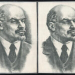 cca 1965-1970 3 db MSZMP párttagsági oklevél és 4 db Lenin szövetkép, 27,5x15,5 és 27,5x20 cm közötti méretekben - Image 2
