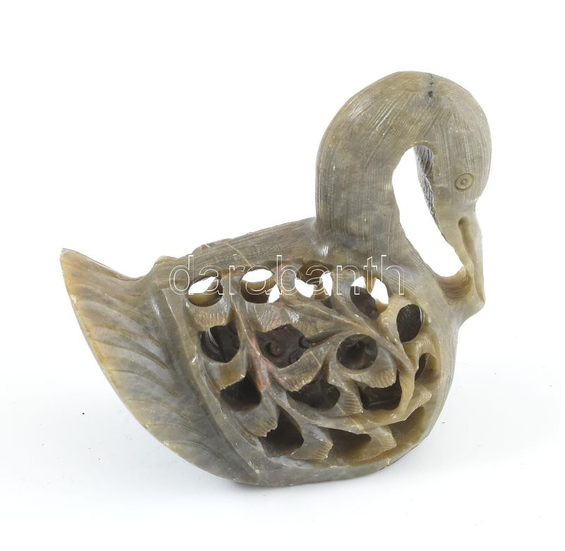 Hattyú, indiai faragott szappankő/zsírkő figura, m: 8,5 cm