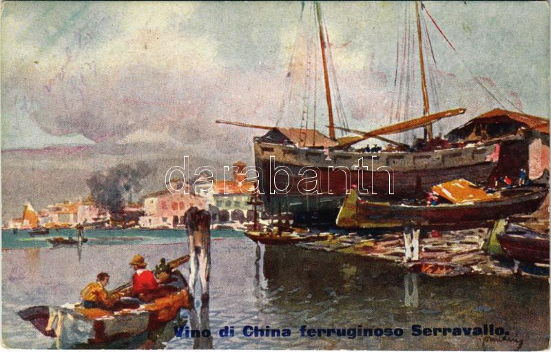 Vino di China ferruginoso Serravallo / Serravallo Kína Bora vassal, reklám / tonic wine advertisement card