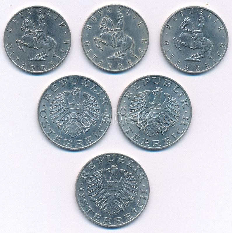 Ausztria 1980-1995. 10Sch (3xklf) + 1981-1988. 5Sch (3xklf) T:1- Austria 1980-1995. 10 Schilling (3xdiff) + 1981-1988. 5 Schilling (3xklf) C:AU Krause KM# 2889a, KM# 2918 - Image 2