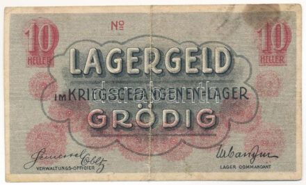 Ausztria / Grödig / hadifogolytábor DN 10h T:III beszakadás, fo. Austria / Grödig / POW camp ND 10 Heller C:F tear, spotted