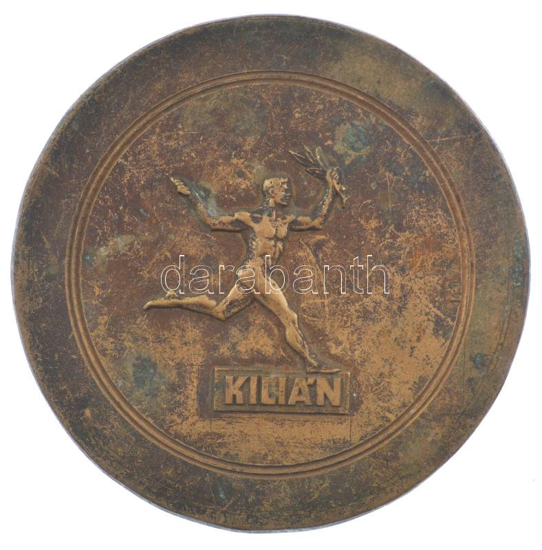 ~1950-1960. 'Kilián' egyoldalas bronz sport emlékérem (128mm) T:1- patina