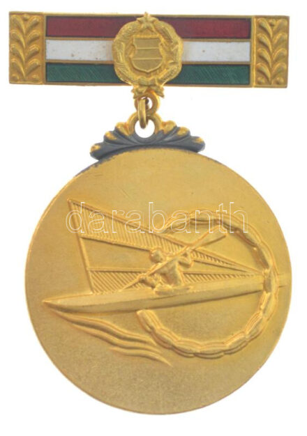 1963. 'Magyar Népköztársaság Bajnoka - 1963 - Kenu' kétoldalas, zománcozott díjjelvény eredeti tokban T:1-