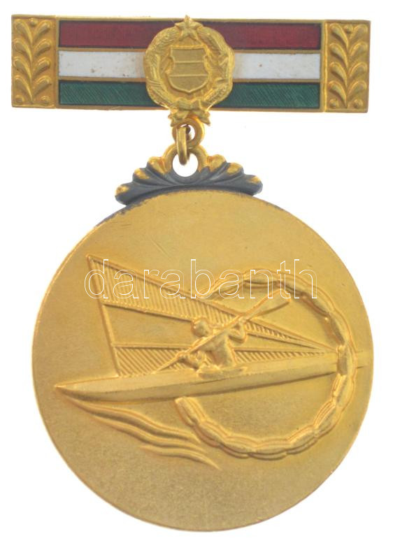 1963. 'Magyar Népköztársaság Bajnoka - 1963 - Kenu' kétoldalas, zománcozott díjjelvény eredeti tokban T:1-