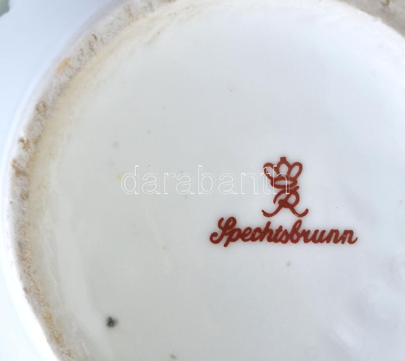 Spechtsbrunn porcelán váza. Szőlőlevél mintával. Kézzel festett, jelzett, minimális kopással 26 cm - Image 2