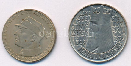 Lengyelország 1964. 10Zl Cu-Ni '600 éves a Jagelló Egyetem' + 1967. 10Zl Cu-Ni 'Karol Swierczewski' T:1 karc, folt Poland 1964. 10 Zlotych Cu-Ni '600th Anniversary of Jagiello University' + 1967. 10 Zlotych Cu-Ni 'Karol Swierczewski' C:UNC