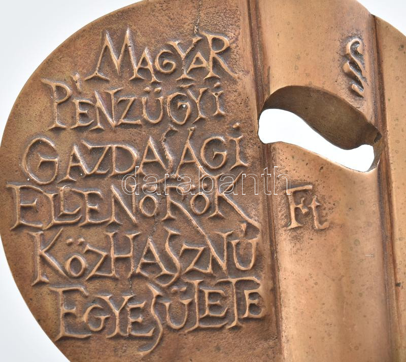 Kutas László: Ellenőrzésért nagydíj bronz szobor, névre szólóan. 33 cm - Image 3