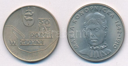 Lengyelország 1972. 10Zl Cu-Ni '50 éves a gdyniai kikötő' + 1978. 20Zl Cu-Ni 'Maria Konopnicka' T:1 Poland 1972. 20 Zlotych Cu-Ni '50 Lat Portu w Gdyni' + 1978. 20 Zlotych Cu-Ni 'Maria Konopnicka' C:UNC