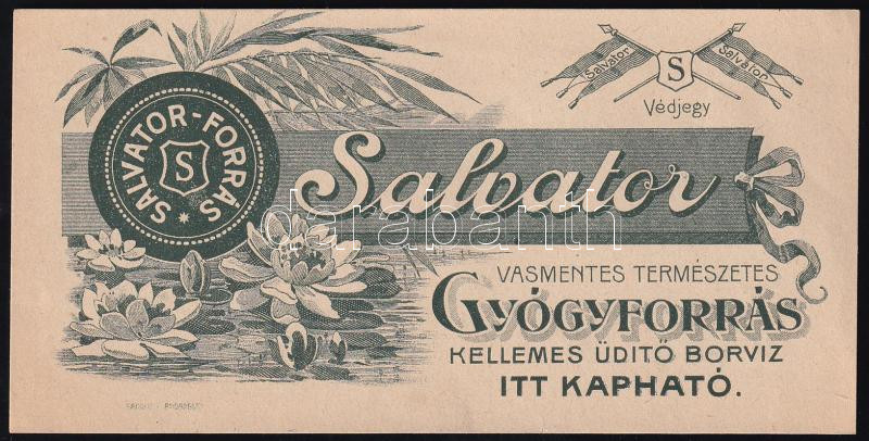 Salvator gyógyforrás, szecessziós számolócédula