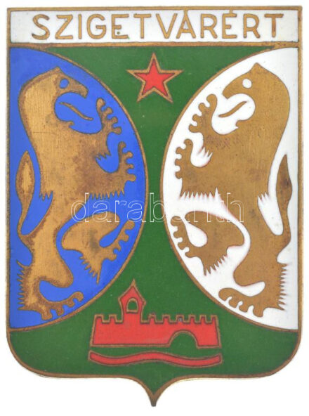 DN 'Szigetvárért' egyoldalas zománcozott bronz emlékplakett (70x52mm) T:1-