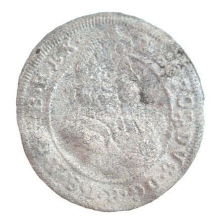 Német Államok / Szilézia / Oppeln 1700FN 1kr Ag 'I. Lipót' (0,63g) T:2,2- patina, hullámos lemez German States / Silesia / Oppeln 1700FN 1 Kreuzer Ag 'Leopold I' (0,63g) C:XF,VF patina, wavy coin Krause KM#612