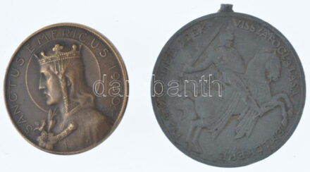 1941. 'Délvidéki Emlékérem' Zn emlékérem mellszalag nélkül, fül letört. Szign.: BERÁN L. + ~1930. 'Sanctur Emericus (Szent Imre) bronz jelvény 'Ludvig Bp.' gyártói jelzéssel T:2-,1- oxidáció NMK 429.