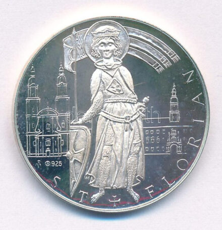 Ausztria DN 'Szent Flórián Apátság' kétoldalasjelzett Ag emlékérem (11.08g/925/30mm) T:1 (PP) patina Austria ND 'Augustiner-Chorherrenstift St. Florian' two sided hallmarked Ag commemorative medallion (11.08g/925/30mm) C:UNC (PP) patina