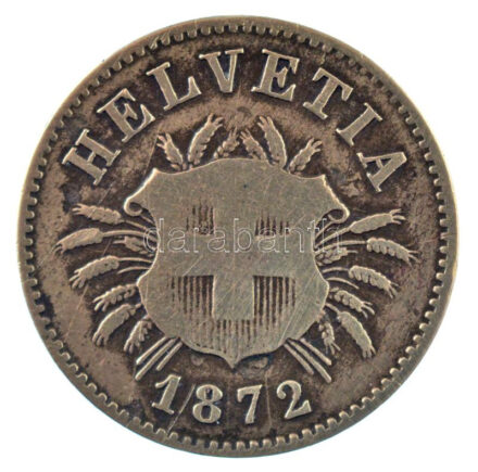 Svájc 1872B 5r billon T:3 Switzerland 1872B 5 Rappen billon C:F Krause KM#5