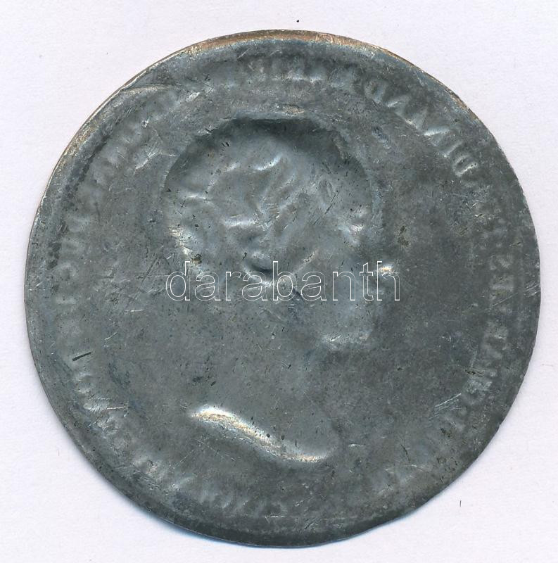 Franciaország DN (1827) 'Henri d'Artois' Sn lemezplakett (51mm) T:2- France ND (1827) 'Henri Charles Ferdinand Marie Dieudonne Duc' Sn plate plaquette (51mm) C:VF - Image 2