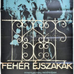 1961 Fehér éjszakák, filmplakát, Bp., Athenaeum-ny., hajtott, lapszéli sérülésekkel, 82x56 cm