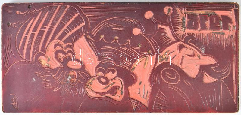 1976 Mesefigurák, nyomódúc, 10×22 cm