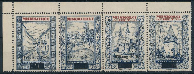 1936 Miskolci hét levélzáró ívsarki négyescsík