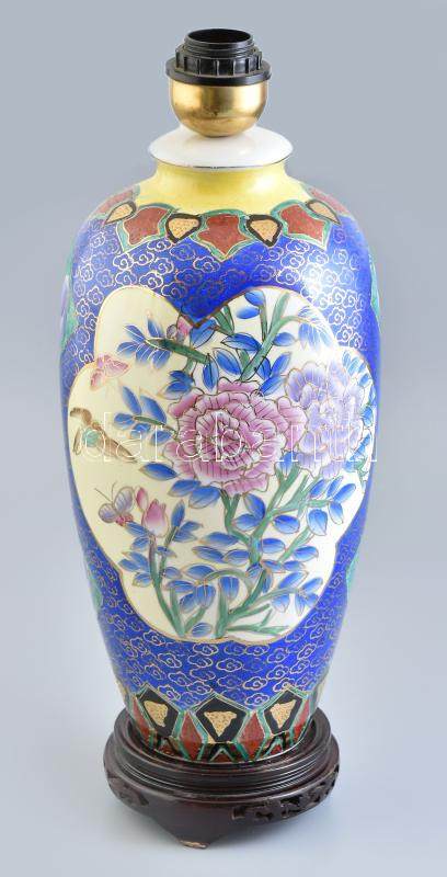 Porcelán lámpatest , kézzel festett, hibátlan 46 cm