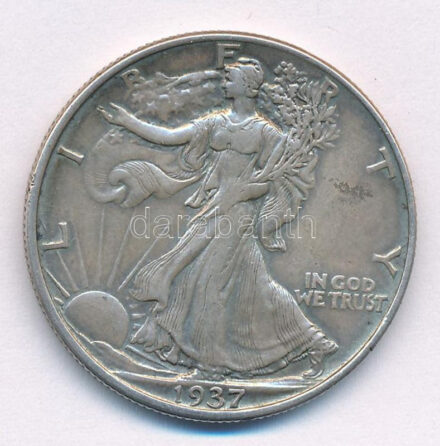Amerikai Egyesült Államok 1937. 1/2$ Ag 'Walking Liberty' T:2 patina USA 1937. 1/2 Dollar Ag 'Walking Liberty' C:XF patina Krause KM#142