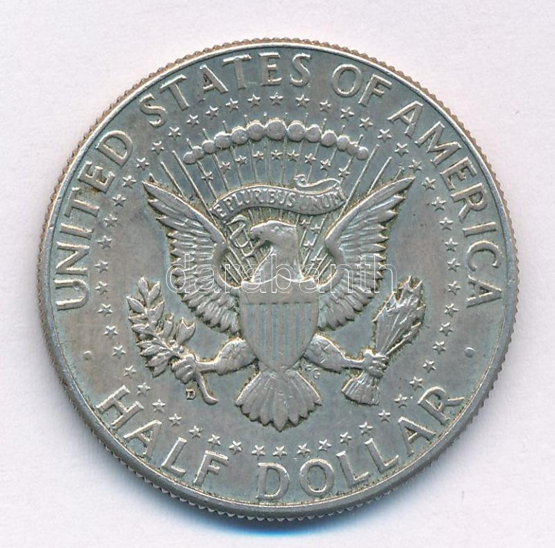 Amerikai Egyesült Államok 1964D 1/2$ Ag 'Kennedy' T:2,2- patina, kis karc USA 1964D 1/2 Dollar Ag 'Kennedy' C:XF,VF patina, scratch Krause KM#202 - Image 2