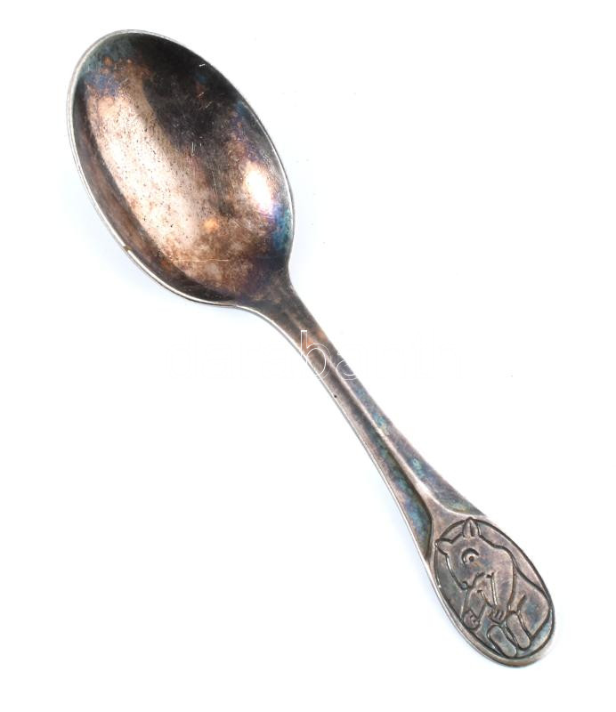 WMF bébi etető kanál, ezüstözött, jelzett, h: 11,5 cm